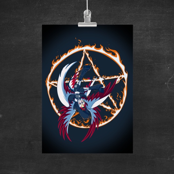 Lucifer and the Fire PentagramPoster