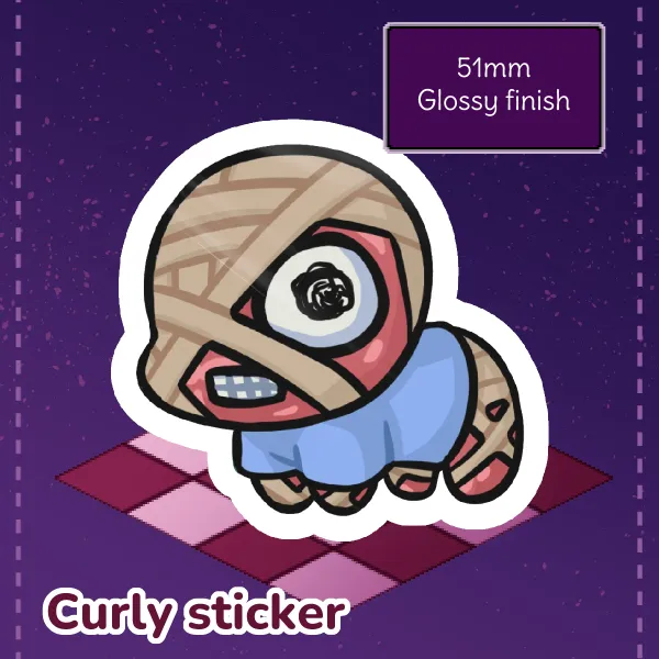 Curly Die Cut Sticker (Mouthwashing)