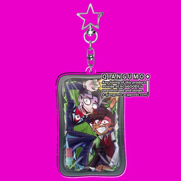 Hazbin Hotel Murdermedia "Please Don't Eat Us" Acyrlic Keychain
