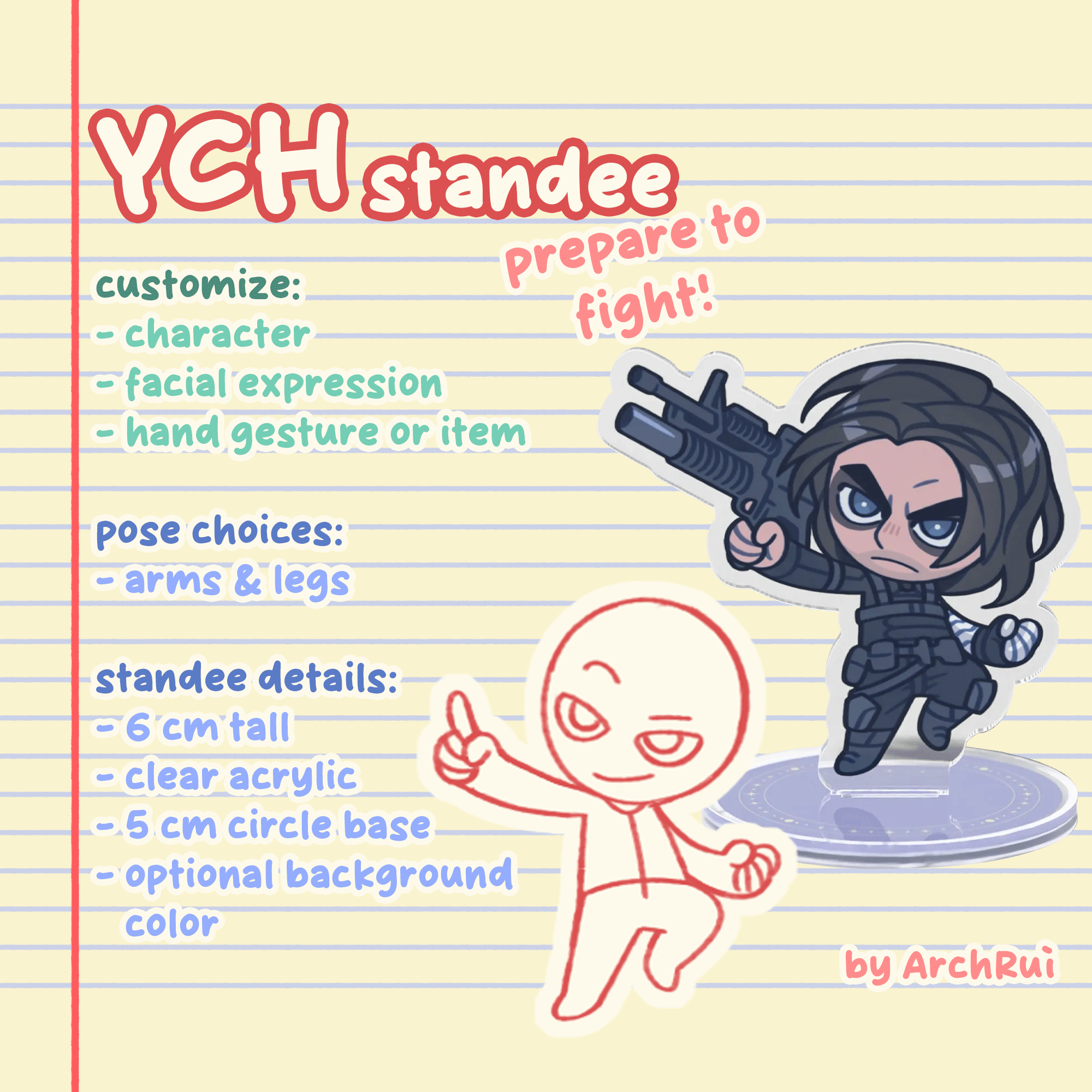 Prepare to Fight! - YCH Acrylic Standees