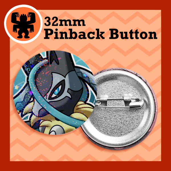 Mega Lucario Z Holographic Pinback Button