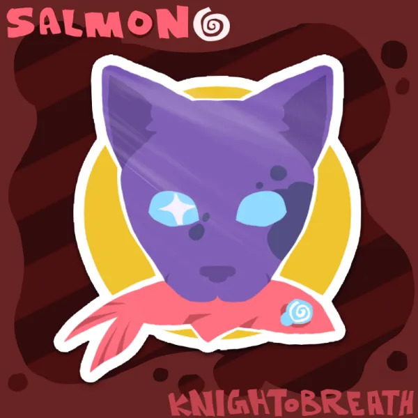 Salmon & Amethyst Animals Die Cut Sticker