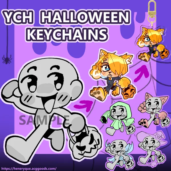 YCH Halloween Custom Acrylic Keychain (50mm)