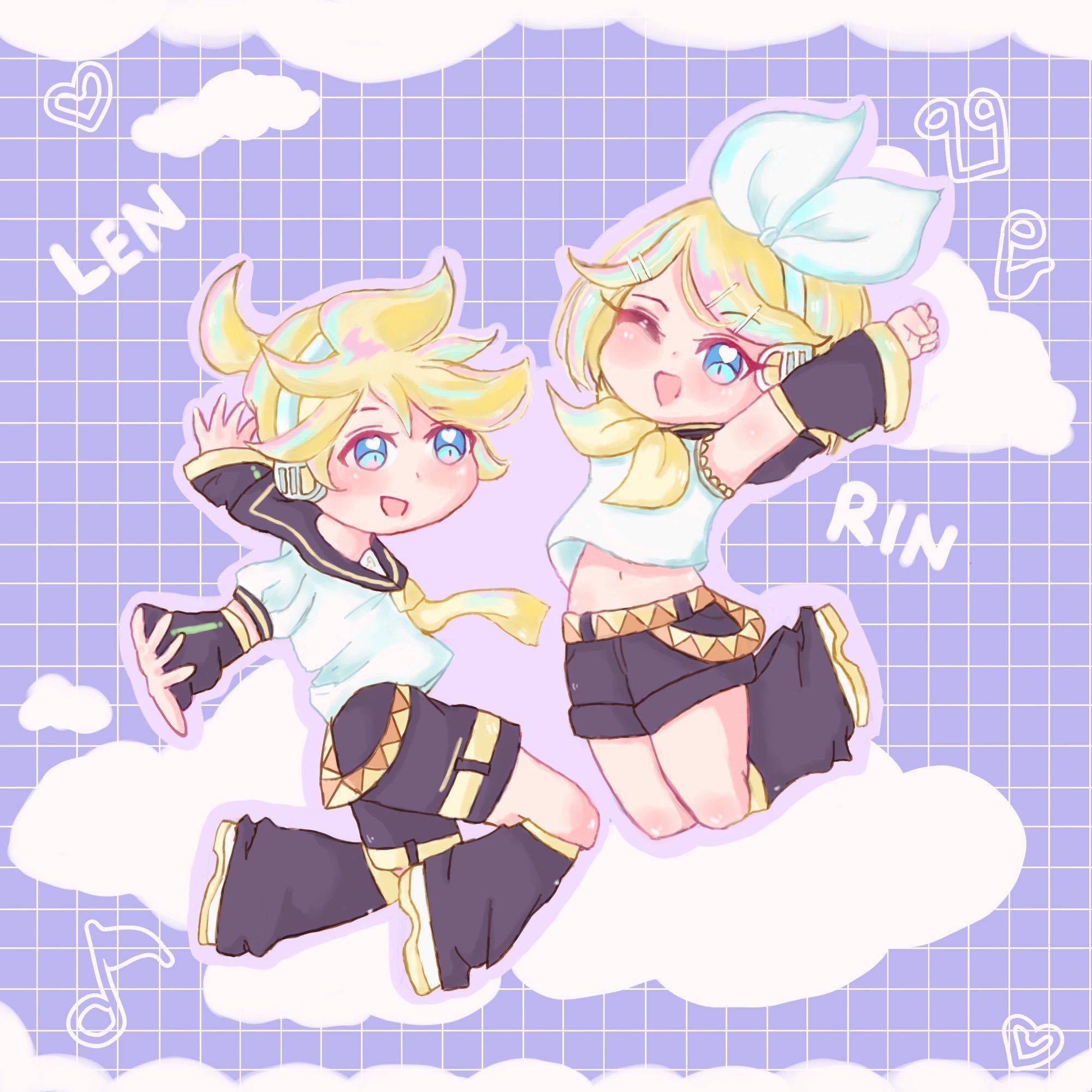 ♡︎ Kagamine Twins Holographic Sticker ♡︎