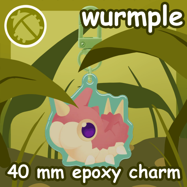 Wurmple 40mm Epoxy Keychain