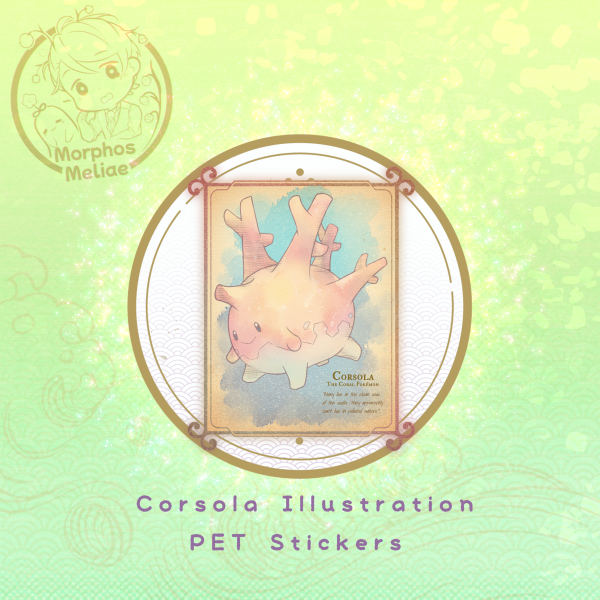 Corsola Illustration PET Stickers