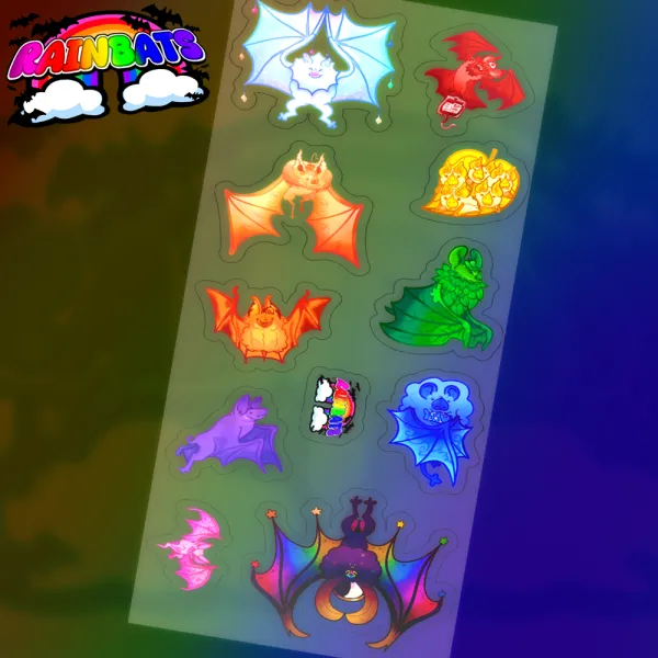 [RAINBATS!] Sticker Sheet!