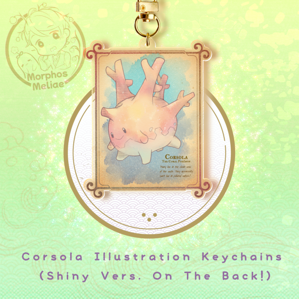Corsola Illustration Acrylic Keychain