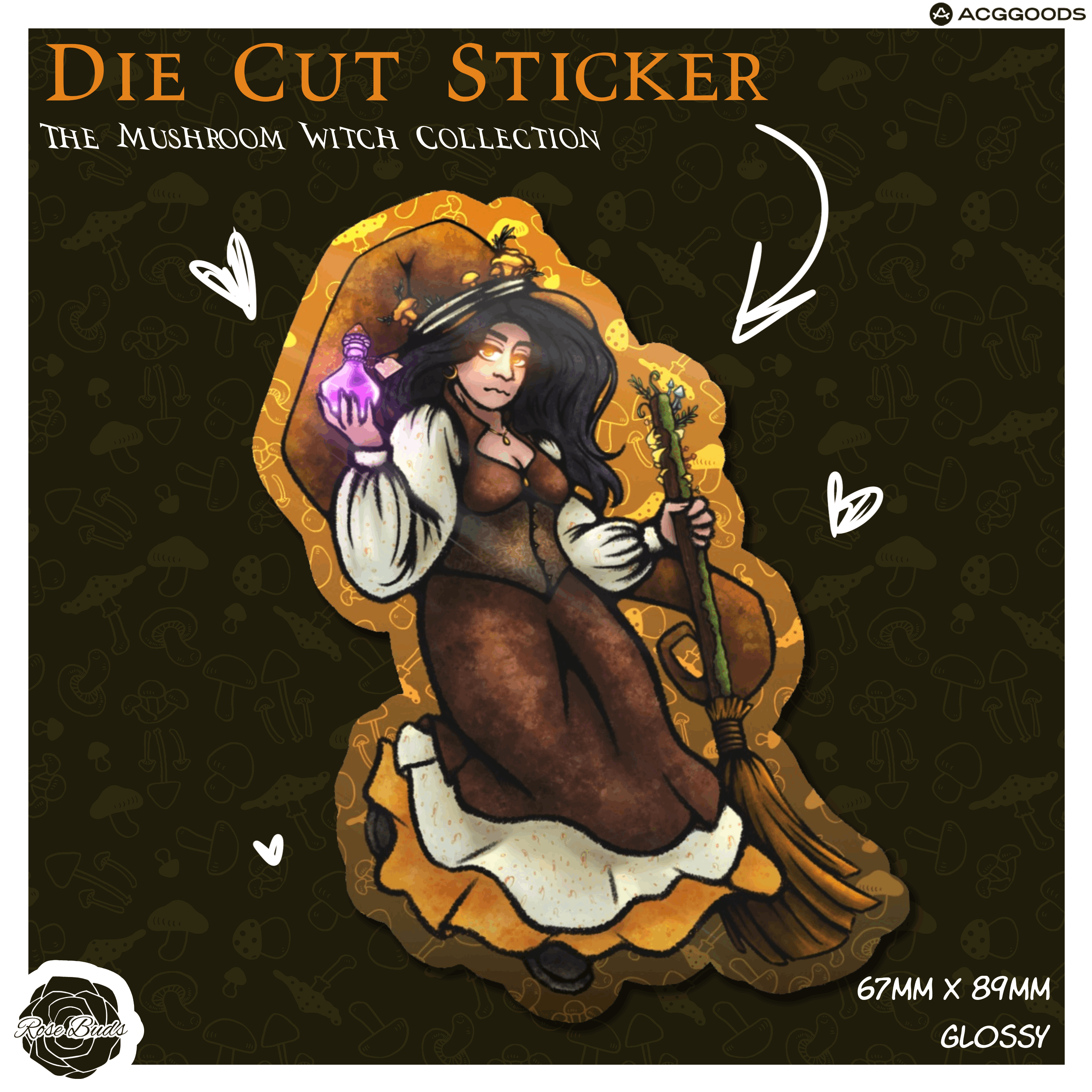 The Mushroom Witch: Die Cut Sticker
