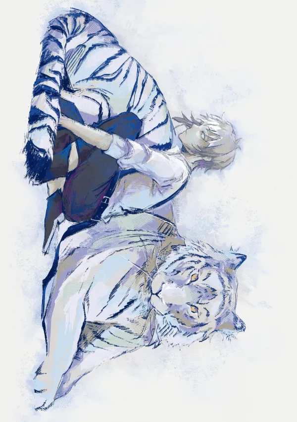 Atsushi & Byakko Beast Art Print (A5)