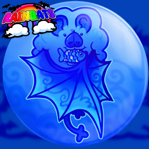 [RAINBATS!] Blue Fisher Bat Badge!