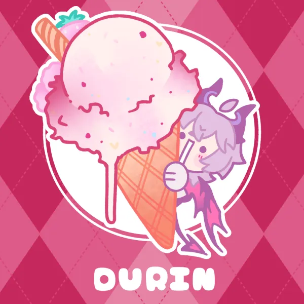 Durin ♡ Ice Cream Glitter Keychain