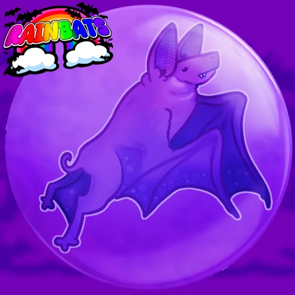 [RAINBATS!] Hairless Purple Bat Badge!