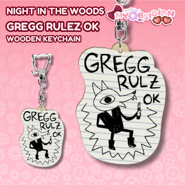 [NITW] Gregg Rulz OK Wooden Keychain