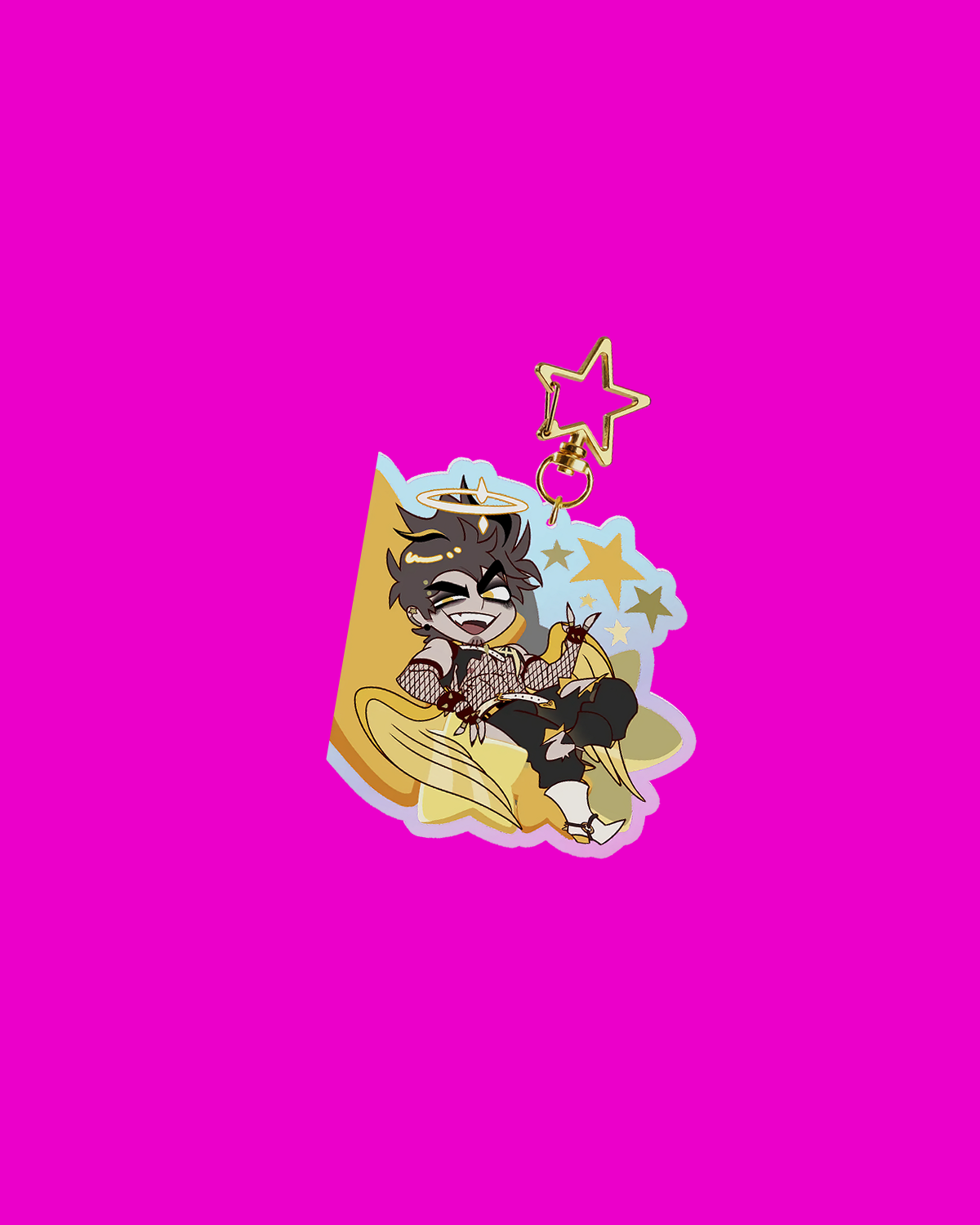 Hazbin Hotel: ADAM [ GOLD SIDE ] RAINBOW KEY CHAIN