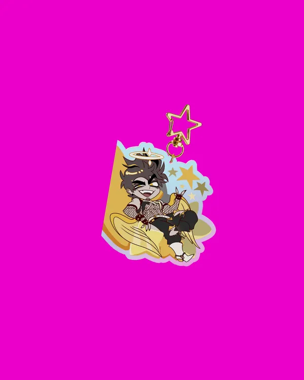 Hazbin Hotel: ADAM [ GOLD SIDE ] RAINBOW KEY CHAIN