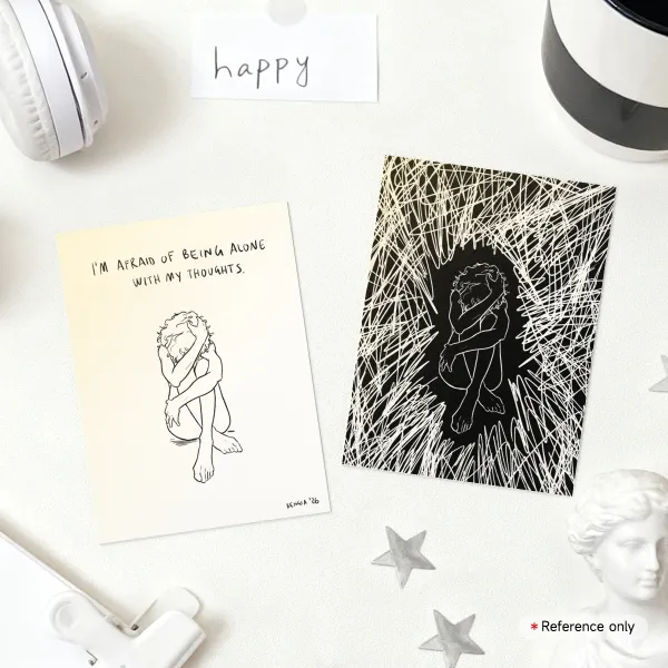 I'm afraid to be alone - Photocard double side (english version)