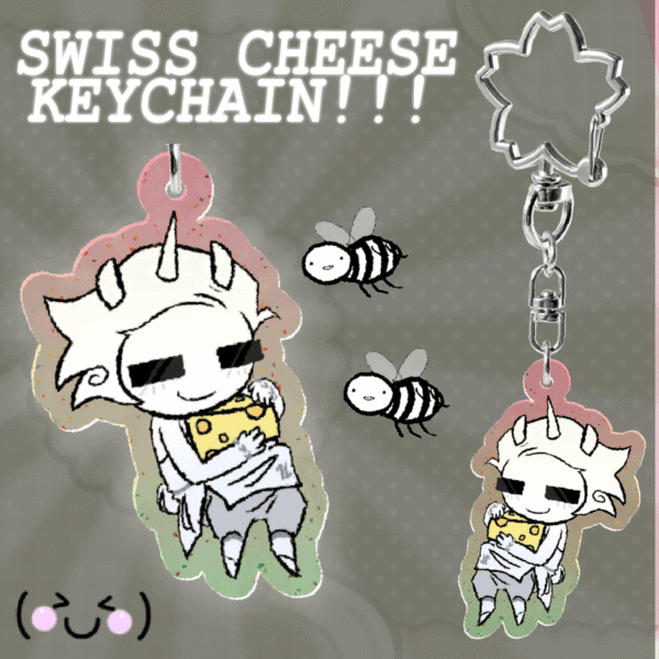 🧀 swiss cheese keychain ^^