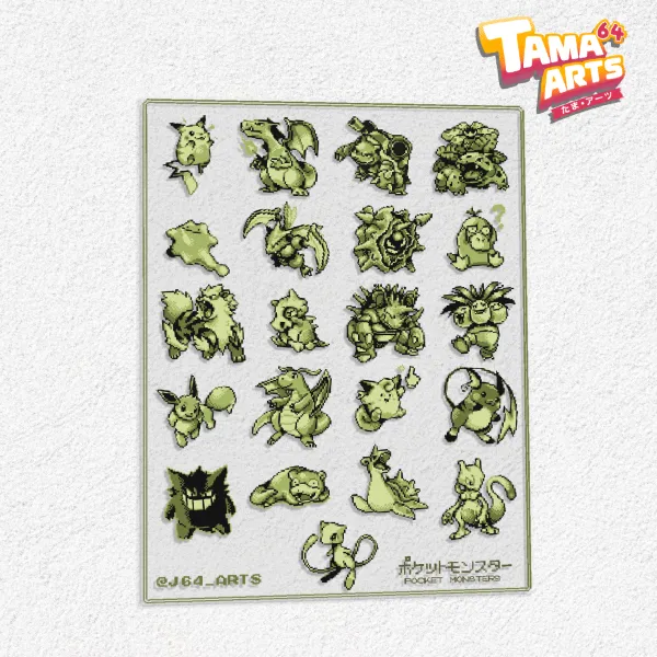 Poké-Sprites Transparent Vinyl Sticker Sheet!