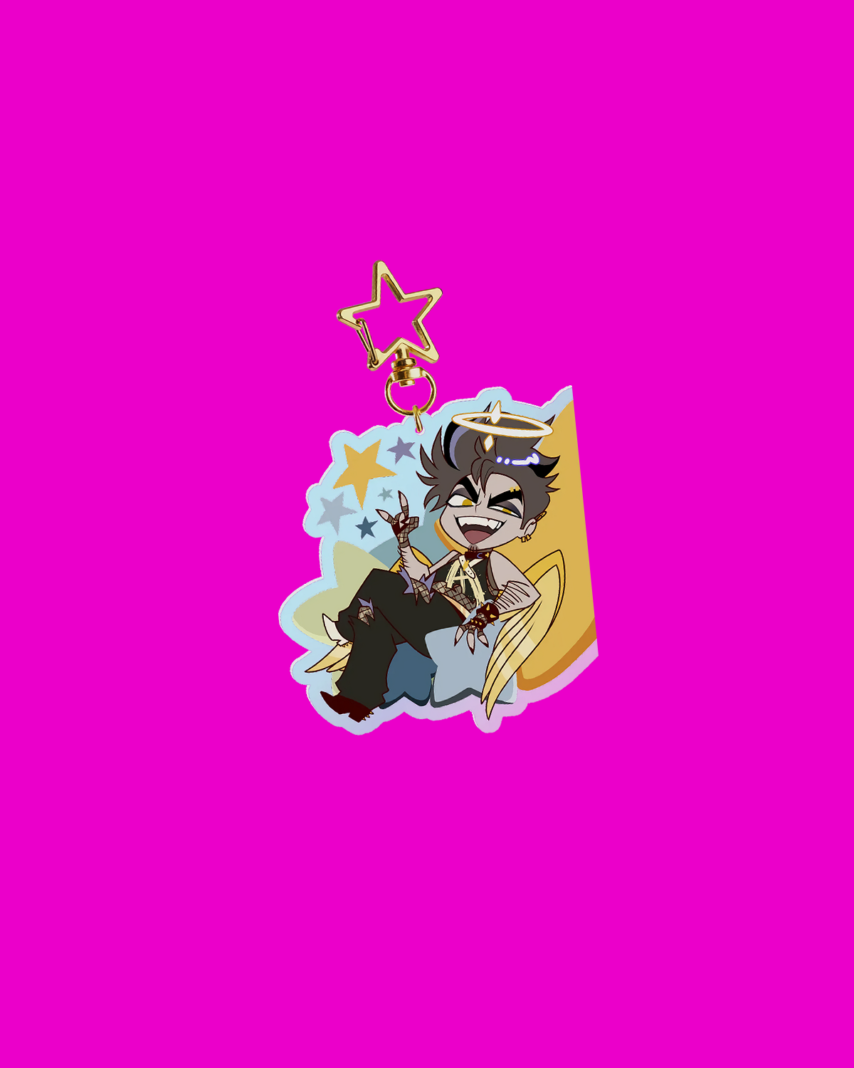 Hazbin Hotel: ADAM [ PURPLE SIDE ] RAINBOW KEY CHAIN