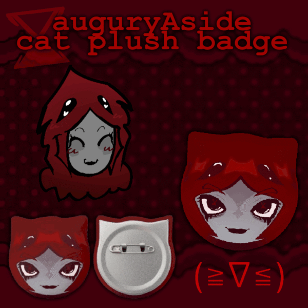 ⧖ auguryaside cat plush badge
