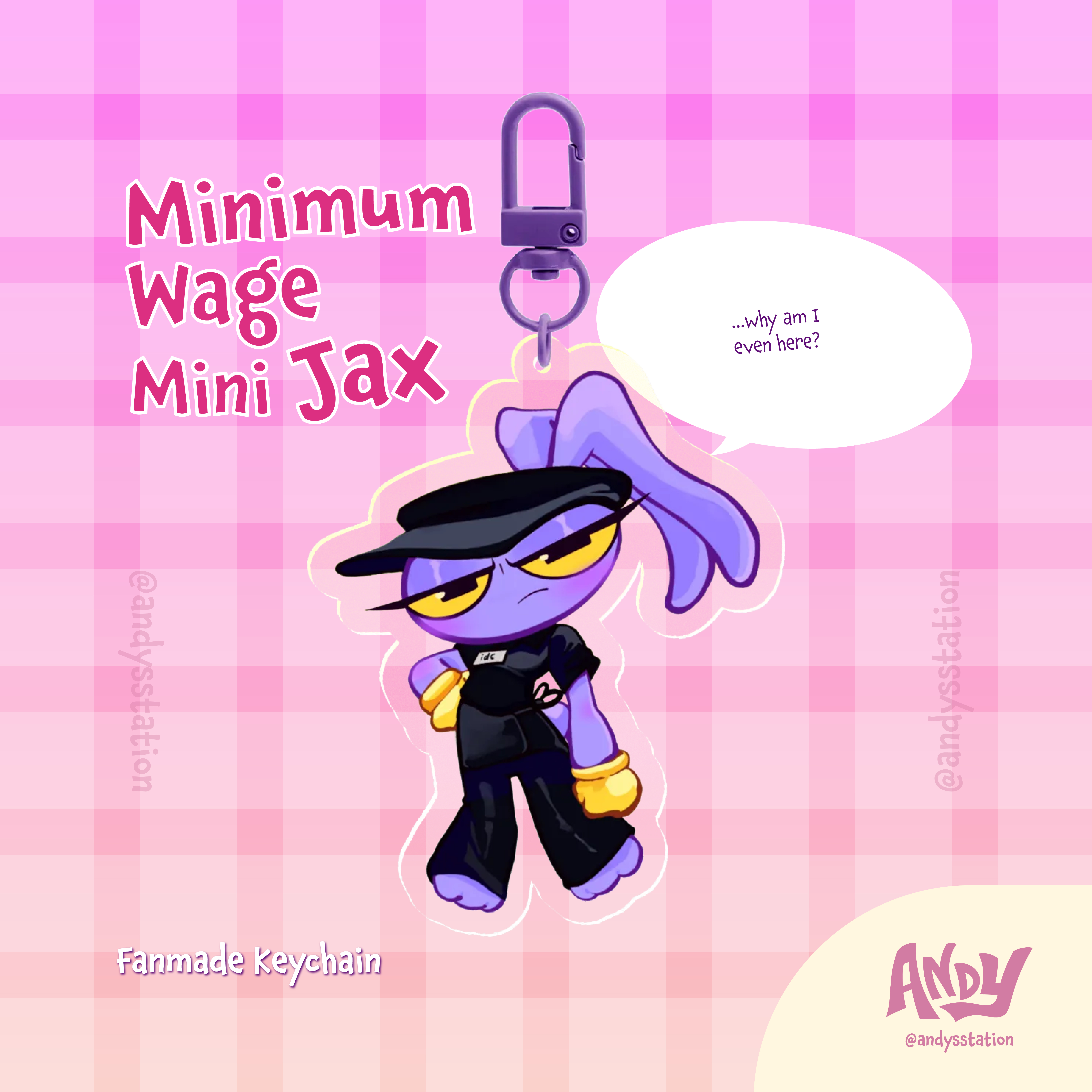 minimum wage ! - mini jax - acrylic keychain