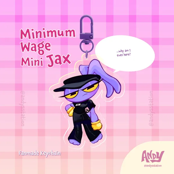 minimum wage ! - mini jax - acrylic keychain