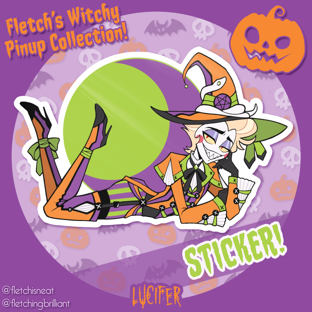 Witchy Pinups! STICKER ~Lucifer~