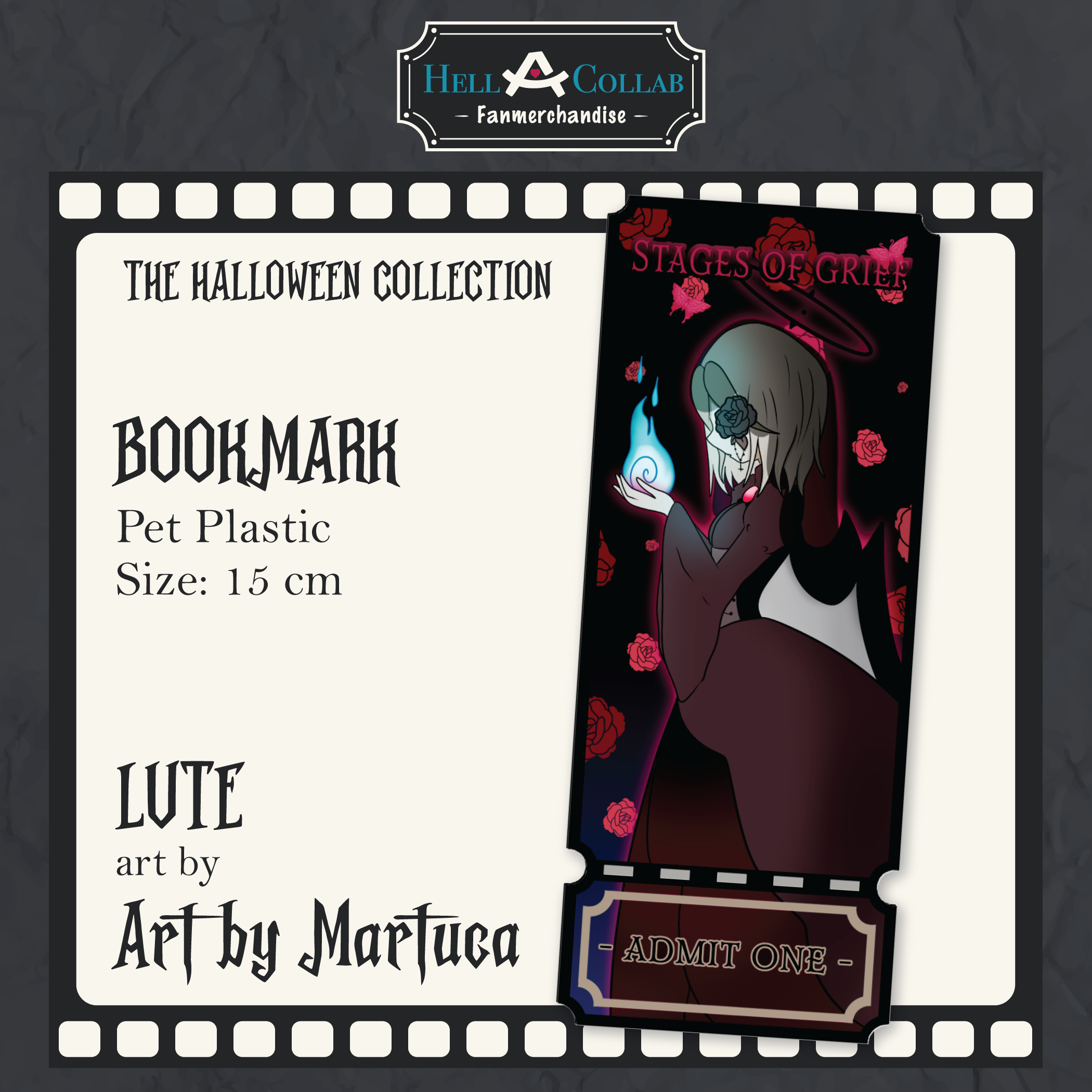 Lute bookmark || hell-a-collab halloween