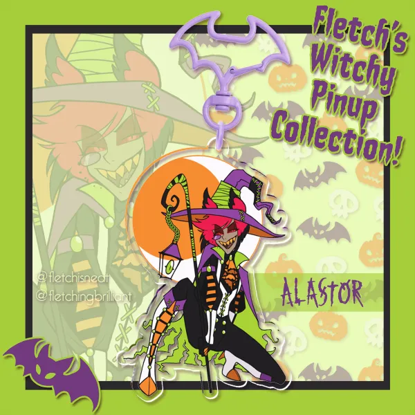 Witchy Pinups! Keychain ~Alastor~