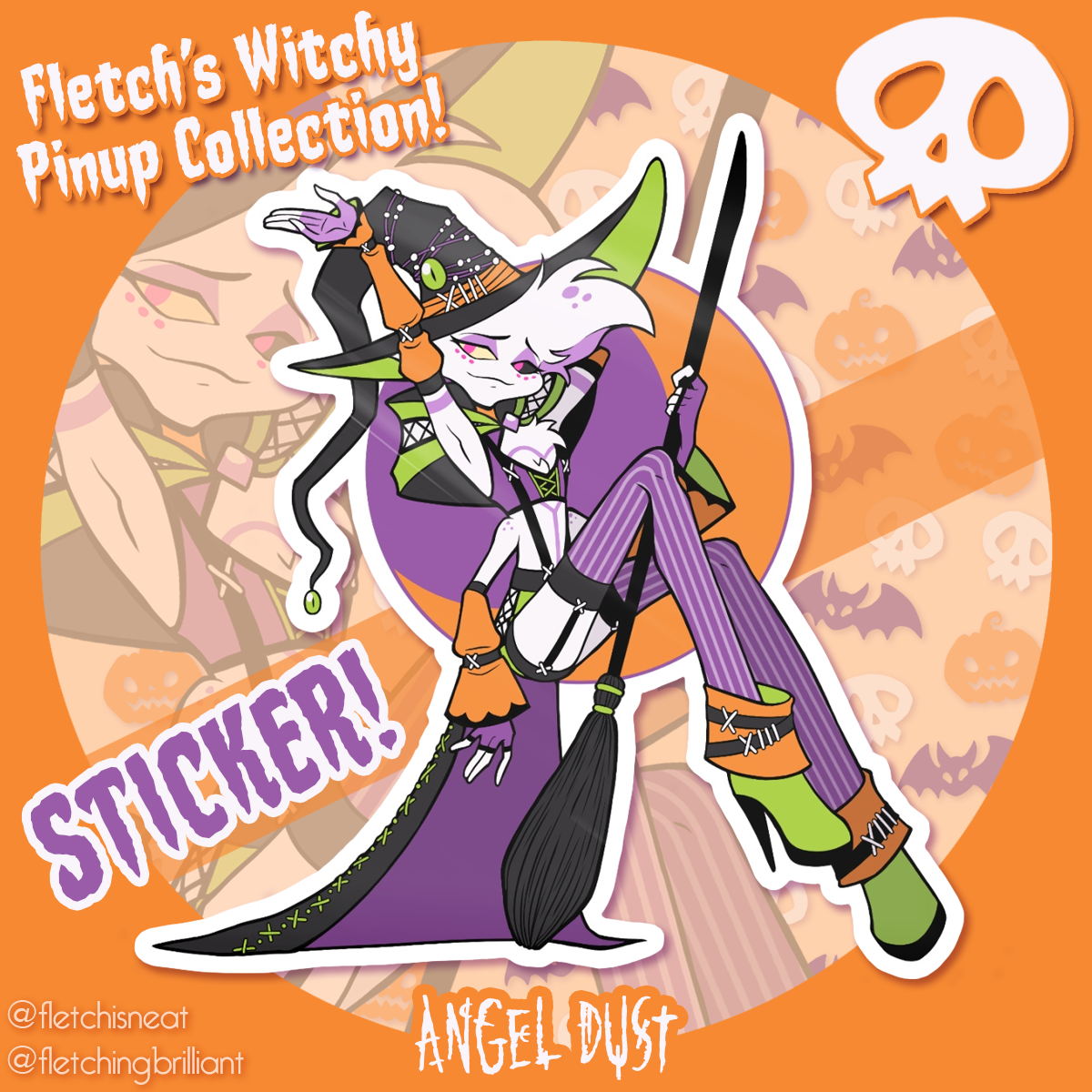 Witchy Pinups! STICKER ~Angel Dust~