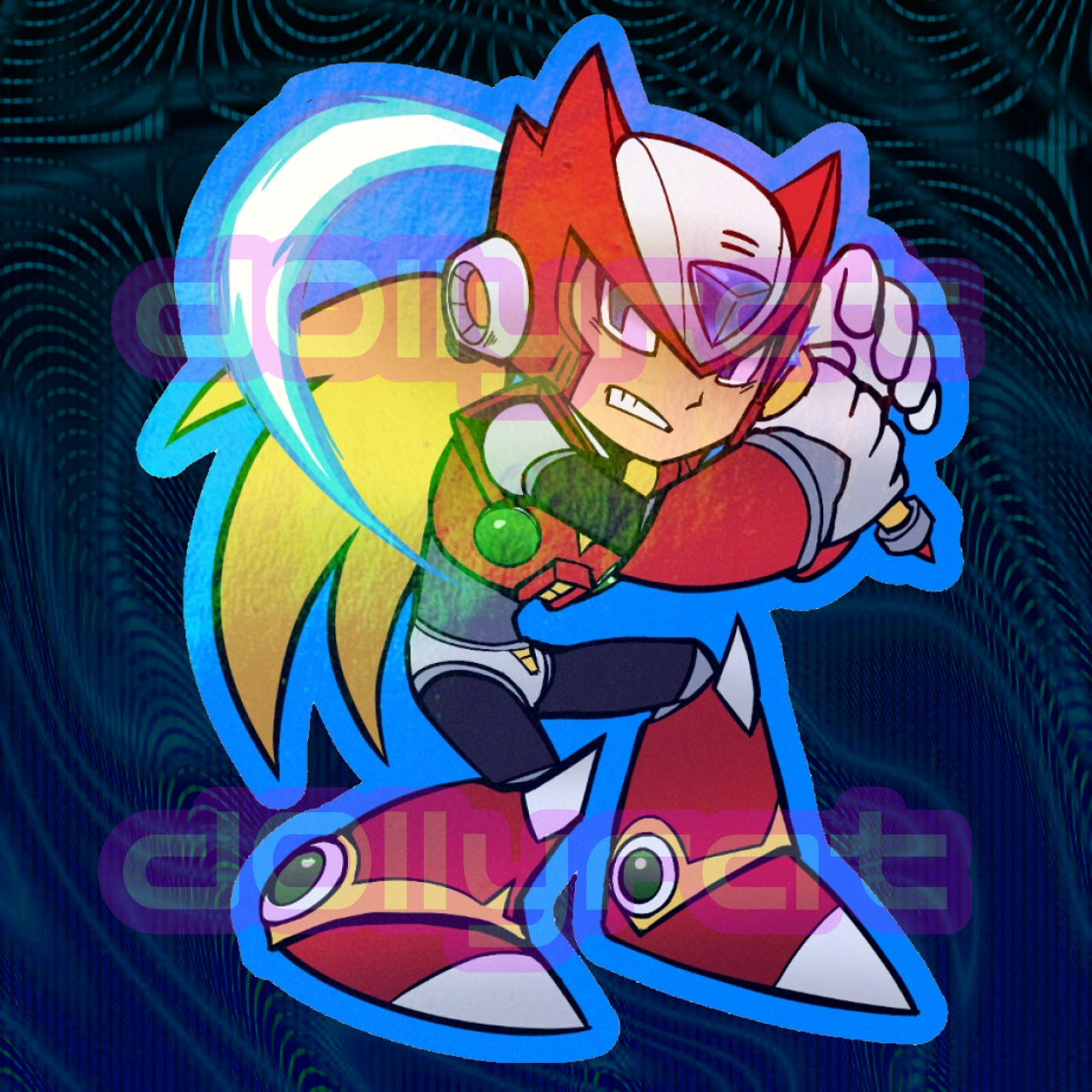 Zero Mega man X Die Cut Sticker