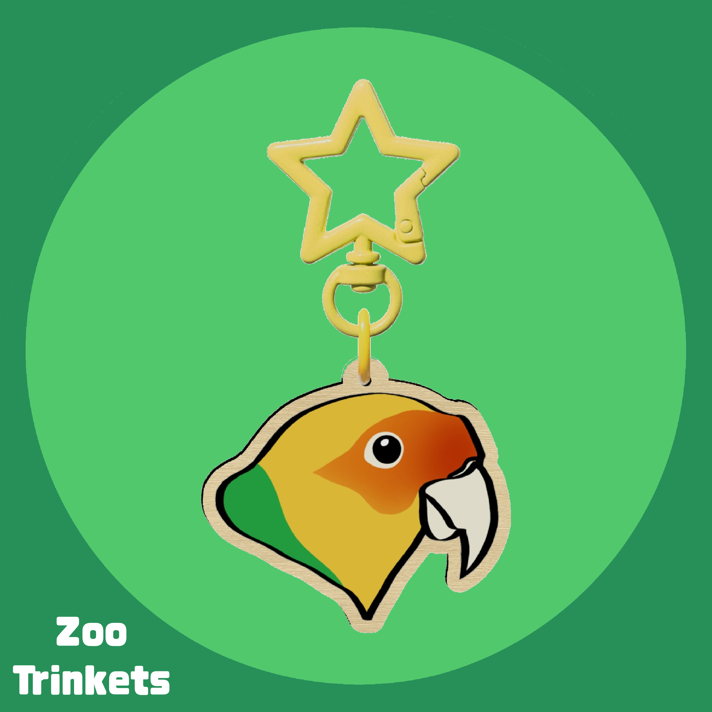 Carolina Parakeet Wood Keychain