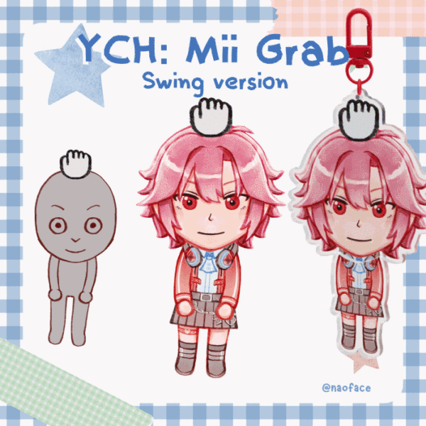 YCH Swing Keychain - Mii Grab (Swinging version)