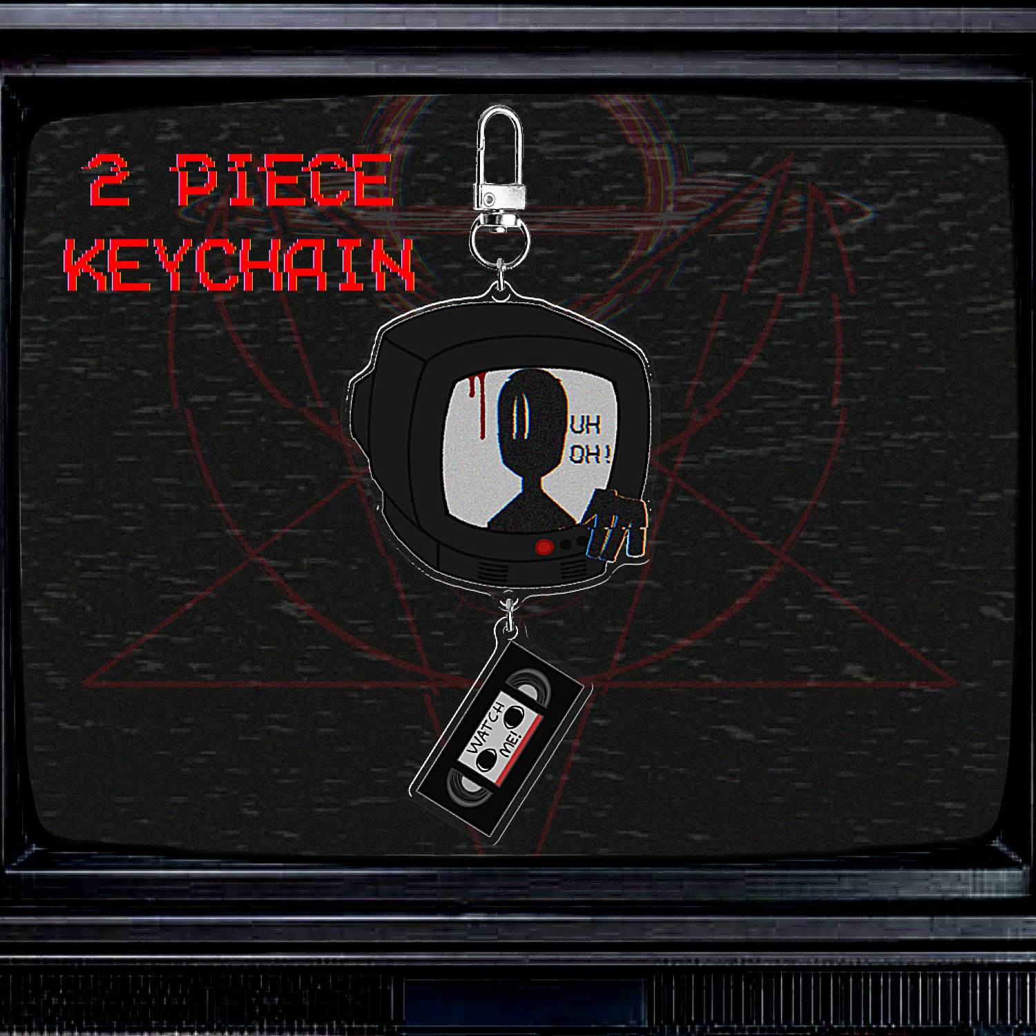 Two-piece Analog Horror keychain