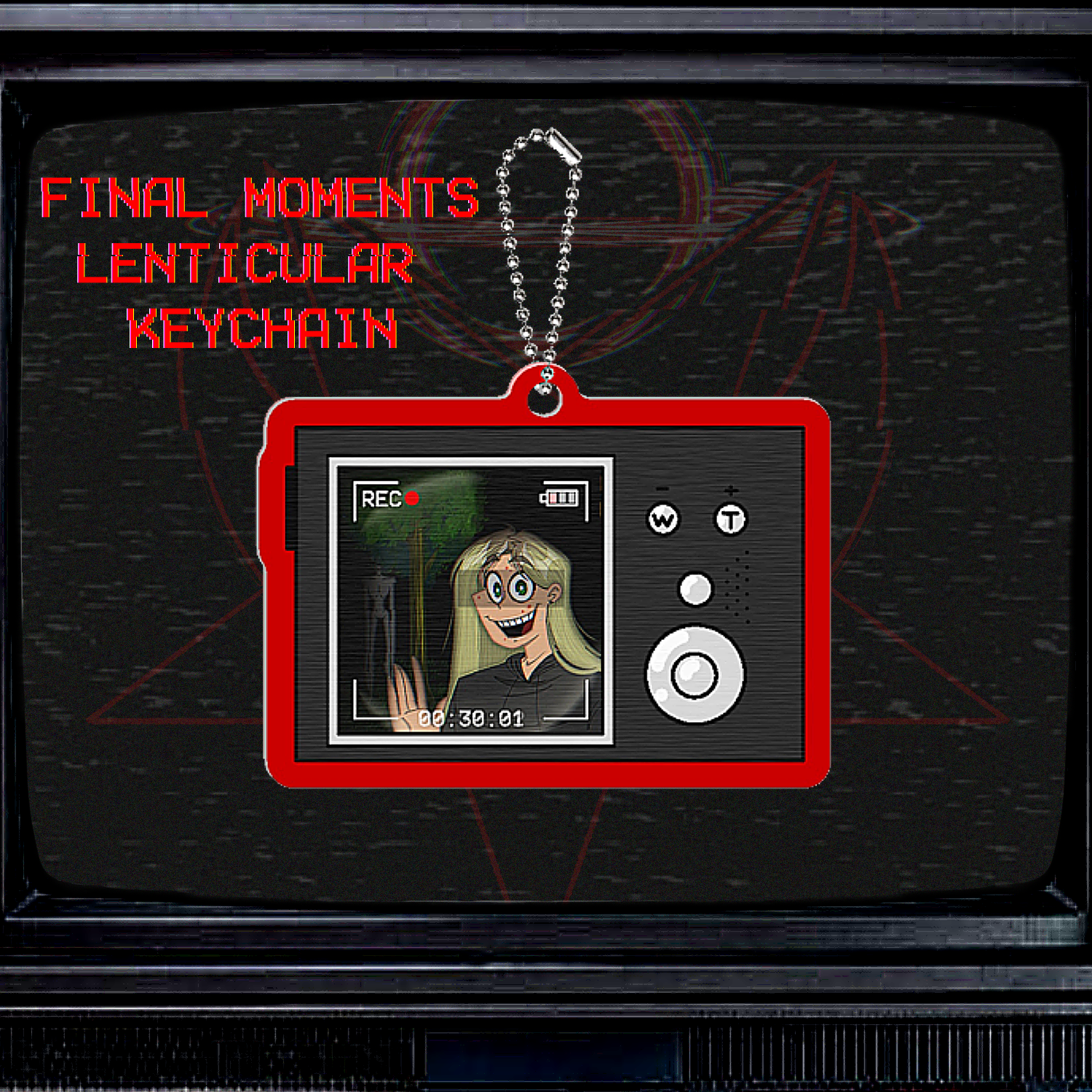 Final Moments analog horror lenticular keychain