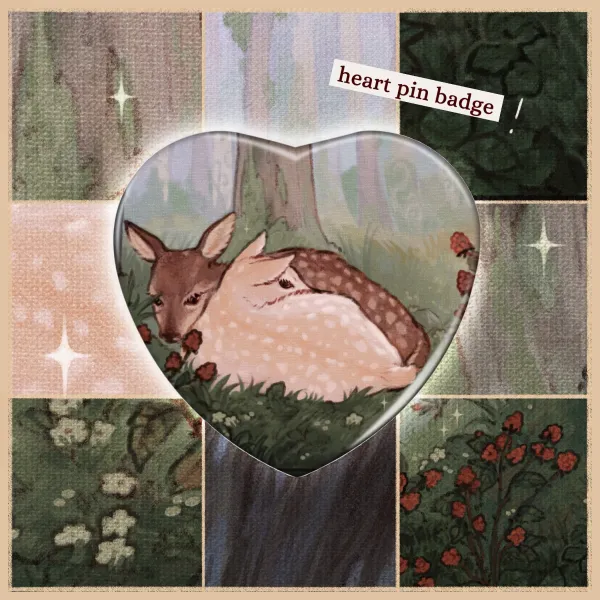 Heart Shape Forest Fawns Badge