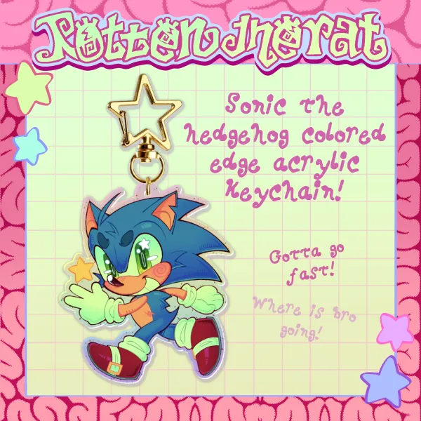 Sonic Colored Edge Acrylic Keychain