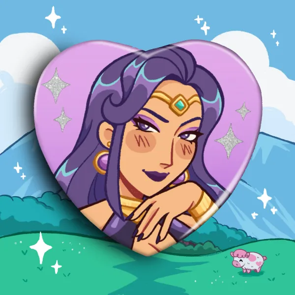 Juniper Heart Shape Holographic Badge