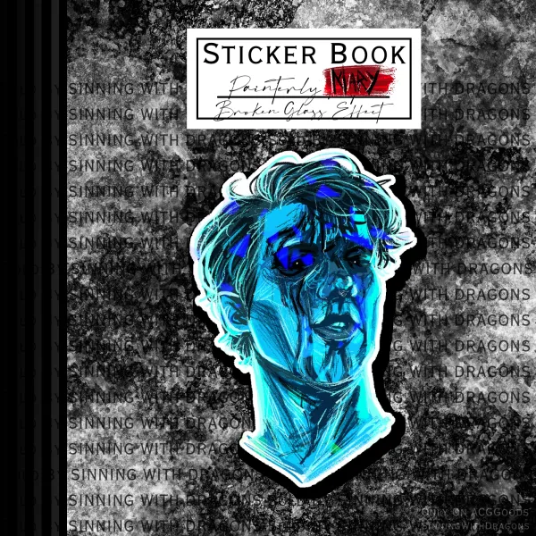 Painterly Not-A-Papa Mary Broken Glass Sticker