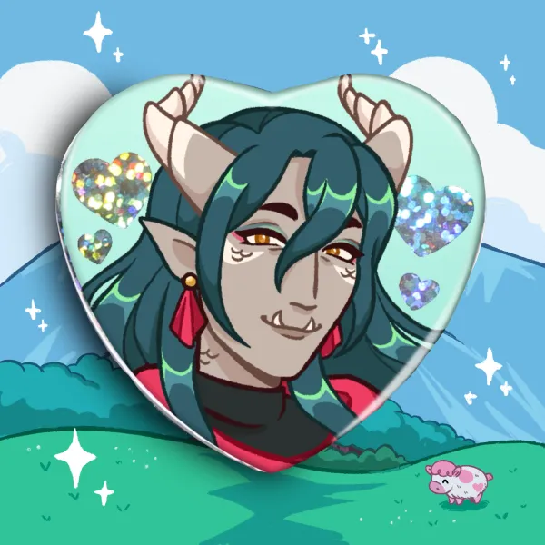 Caldarus Heart Shape Holographic Badge