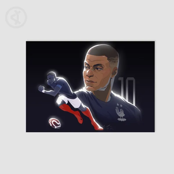 Kyian Mbappe "Striker" Print