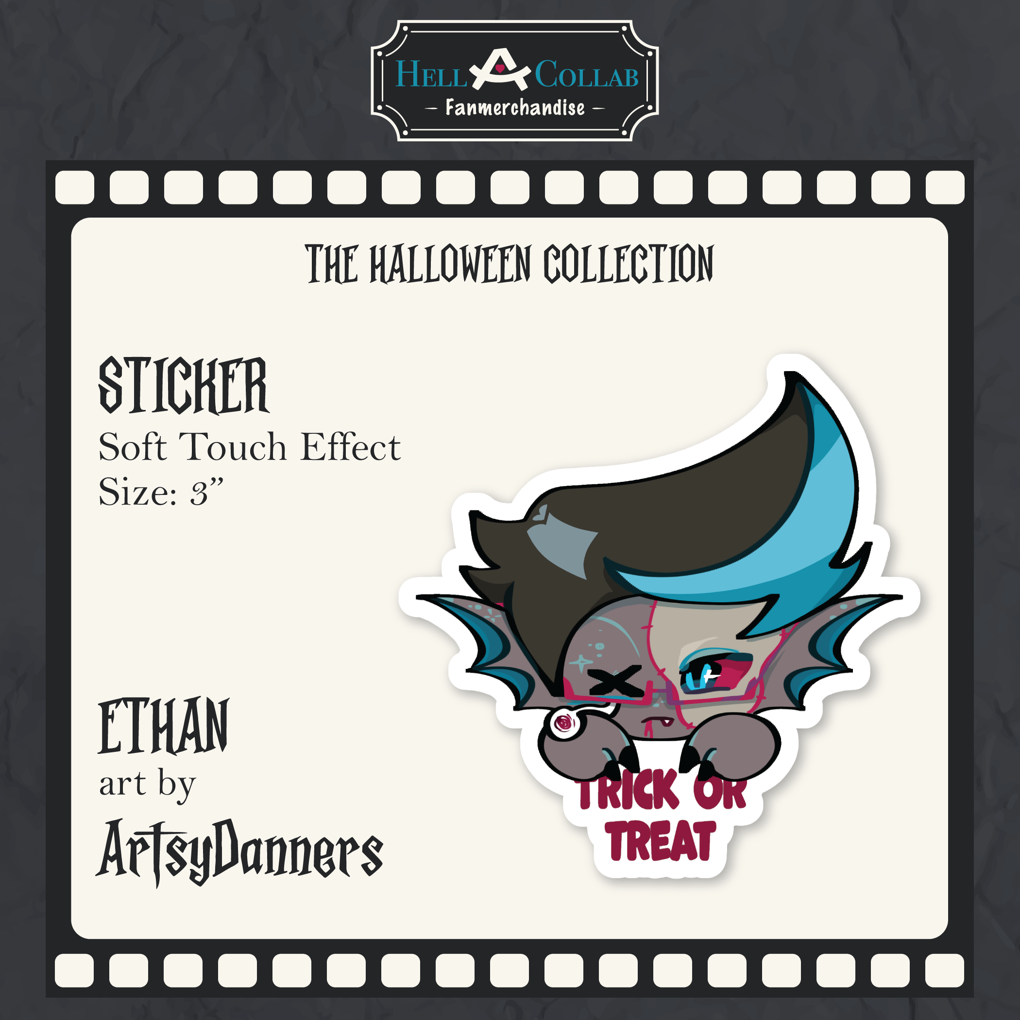 Ethan – Die cut sticker – Hellacollab Halloween Collection