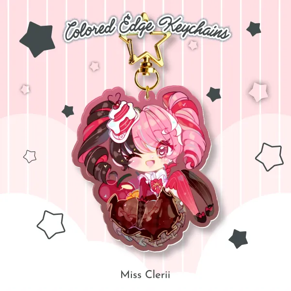 Cherry Delight Luna Snow - Colored Edge Acrylic Keychains