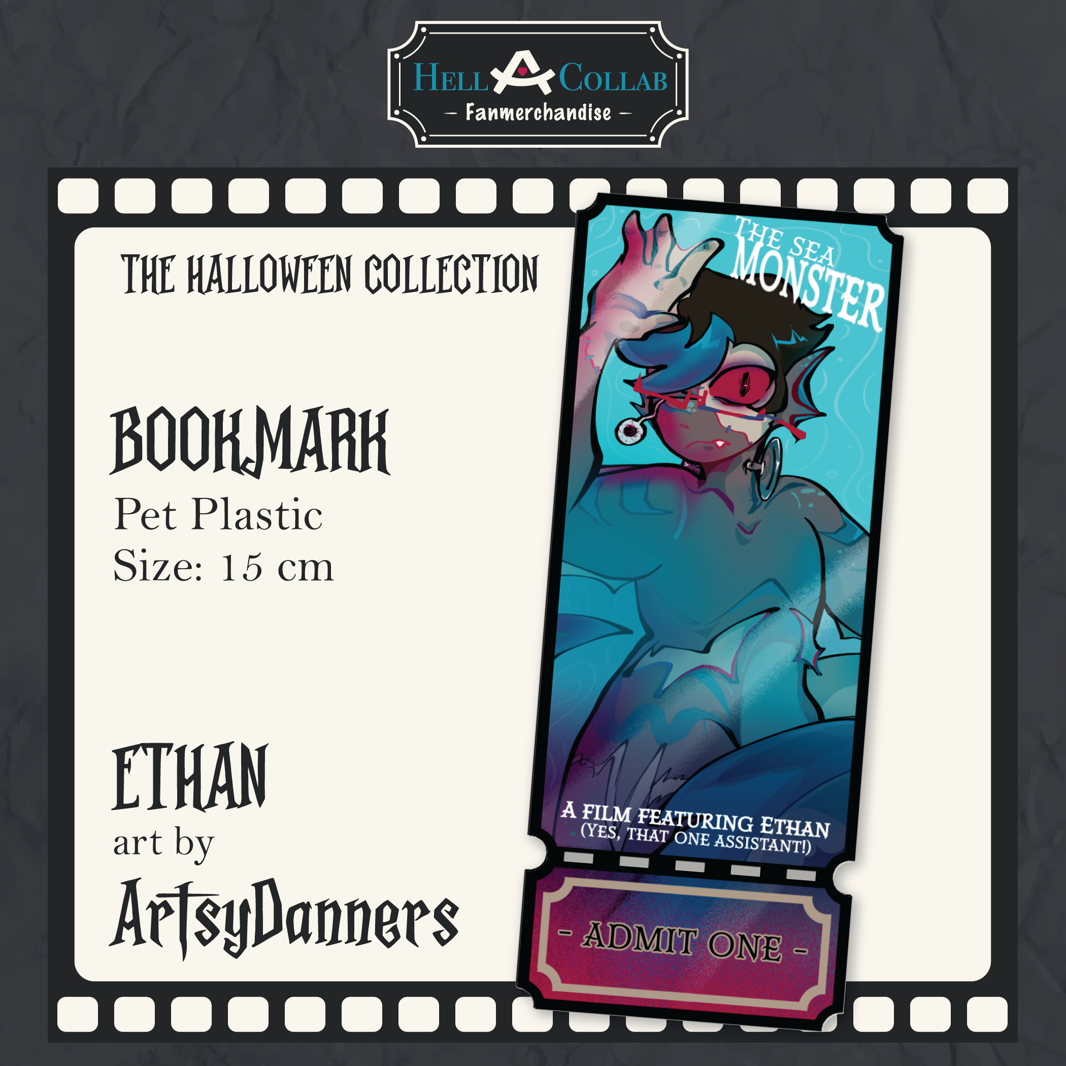 Ethan – PET Plastic Bookmark – Hellacollab Halloween Collection