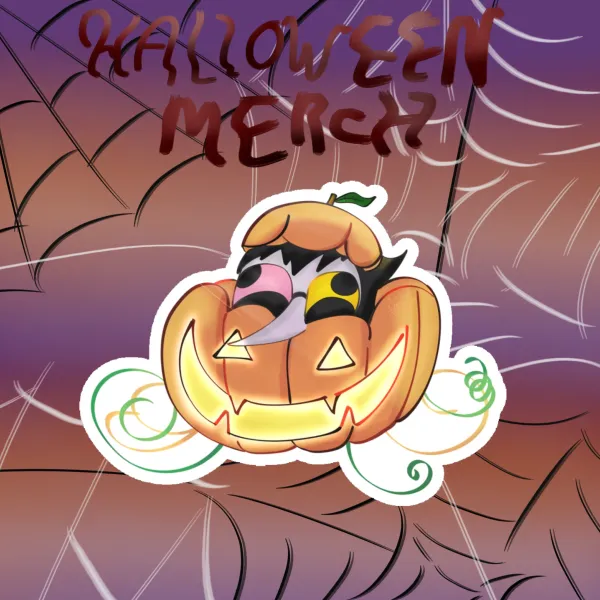 Spamton pumpkin sticker