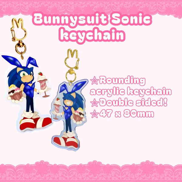 Bunnysuit series Sonic rounding acrylic keychain!