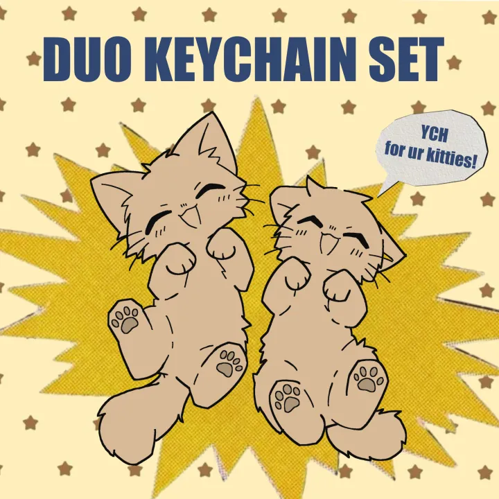 YCH Duo Cat Set Acrylic Keychain 🐈