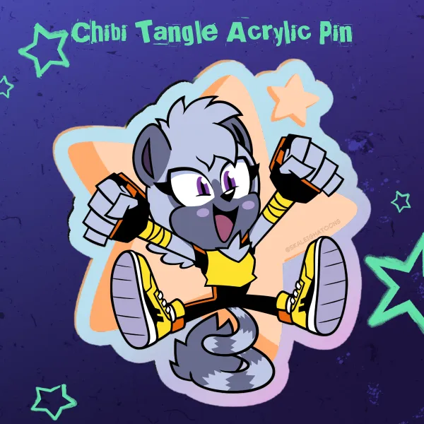 Chibi Tangle Acrylic Pin