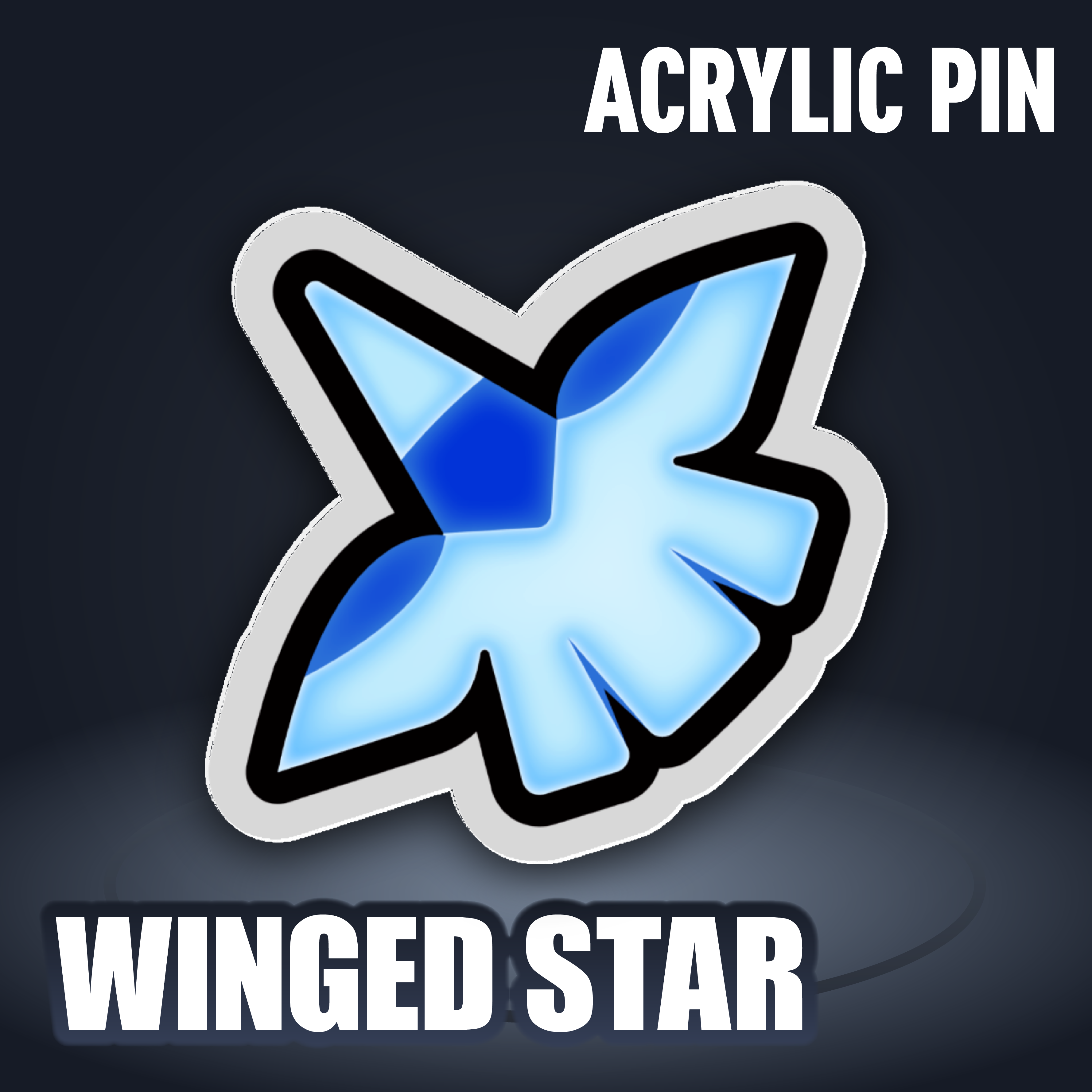 Winged Star Icon Acrylic Pin
